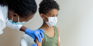 Image of a child getting vaccinated